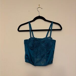 Sincerely Jules Turquoise Lace Bustier